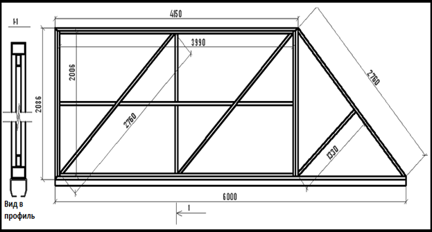 Как сварить откатные ворота своими руками из профиля чертежи фото