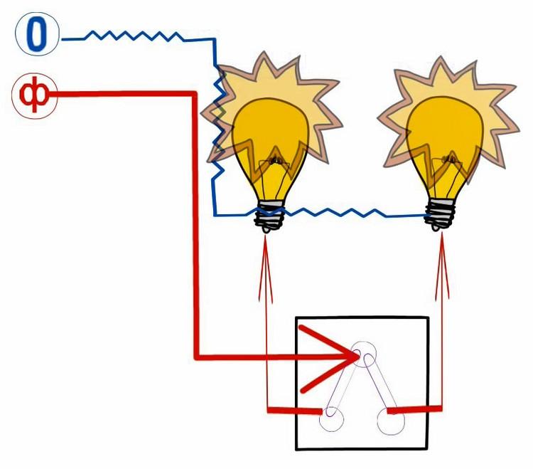 Как подключить двойной выключатель. Как правильно подключить двойной выключатель на 2 лампочки схема. Подключить двойной выключатель на две лампочки. Схема подключения 2 лампочек через двойной выключатель. Схема подключения двойного выключателя на 2 лампочки.