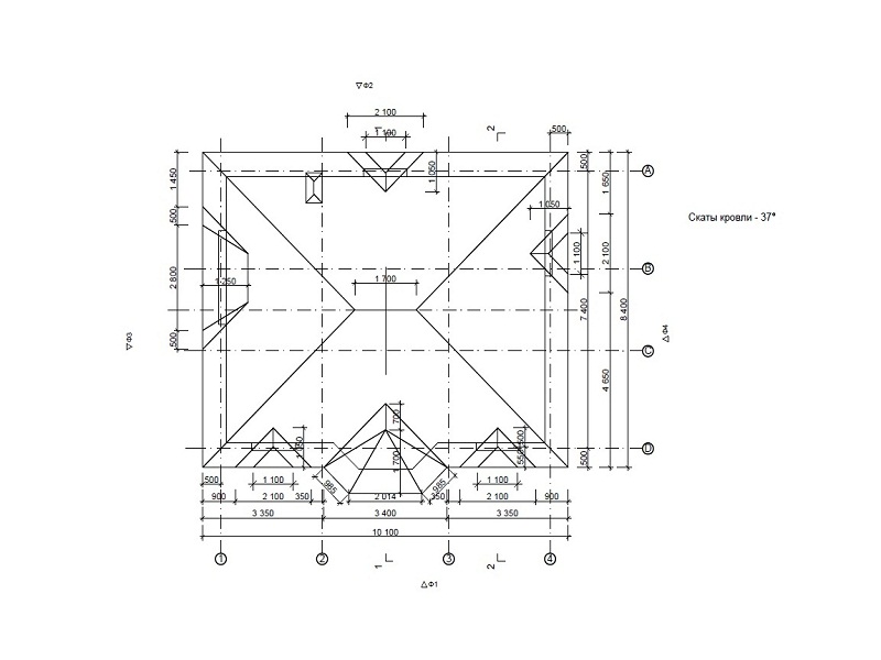 План кровли чертеж