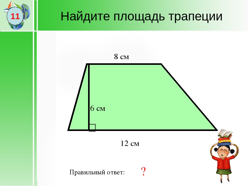 Как считать площадь. Найти площадь трапеции. Нахождение площади трапеции. Площадь правильной трапеции. Площадь объемной трапеции.