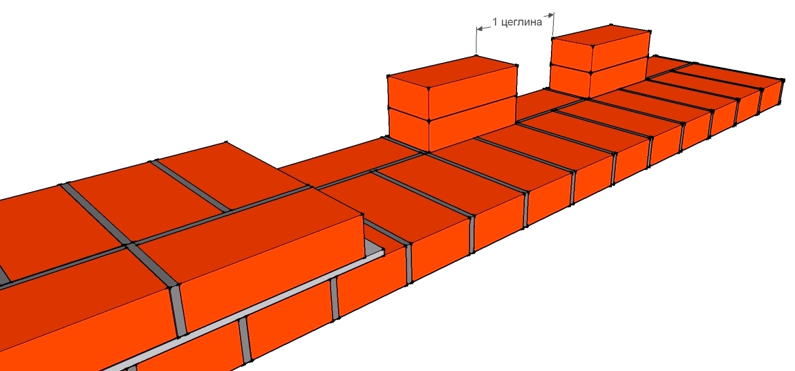Кладка в 1 5 кирпича схема кладки
