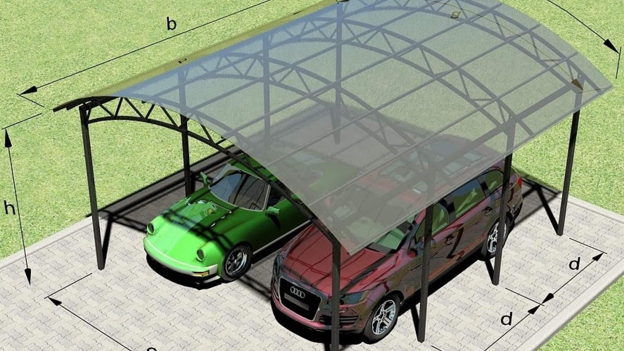 Навес для автомобиля из поликарбоната своими руками во дворе частного дома фото и чертежи