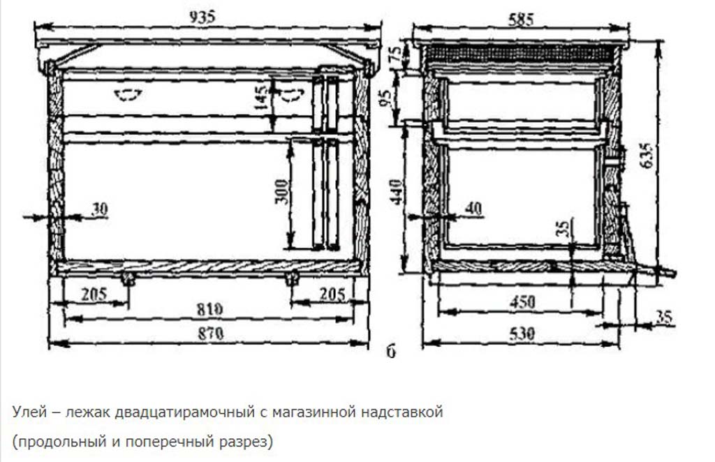 Размер рамки дадан для пчел чертежи и размеры