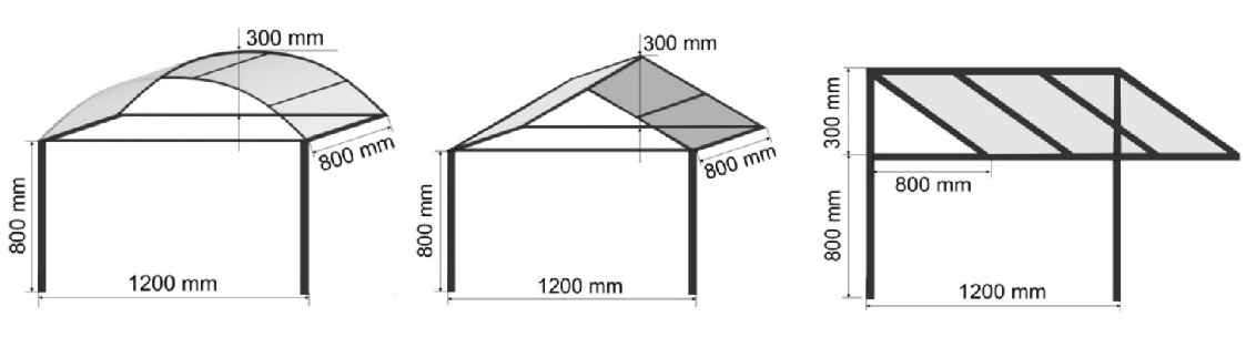Навес из профильной трубы двухскатный чертежи