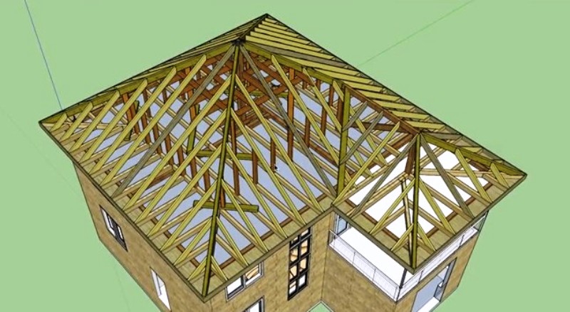 Четырехскатная крыша для дома