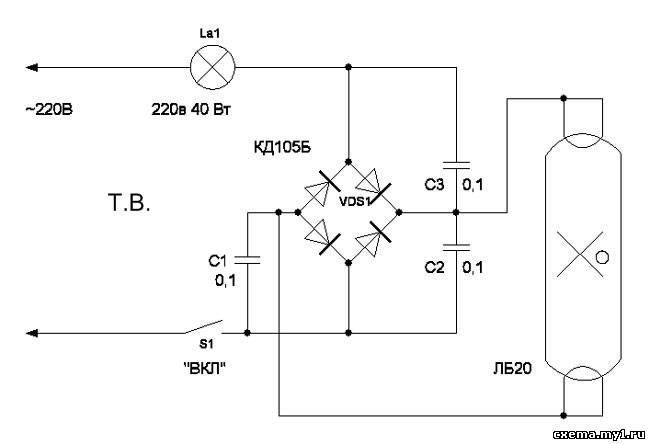 Схема включения люминесцентной лампы без стартера - 98 фото