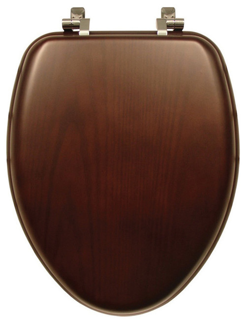 Bemis 19601CP 888 Natural Reflections Wood Elongated Toilet Seat, Dark Walnut