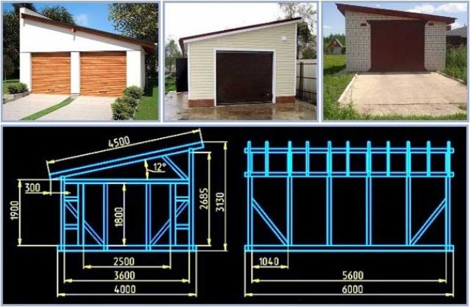 Каркасный гараж план