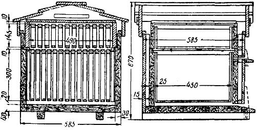 Размеры улья лежака на 24 рамки чертеж размеры