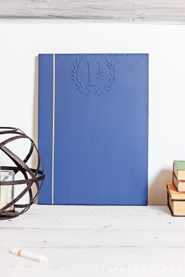 So cool! Easy tutorial to create a raised emblem on any piece of furniture or decor 