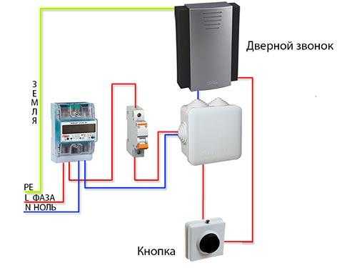 Схема подключения проводного звонка