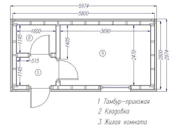 Бытовка своими руками 3 на 6 чертеж