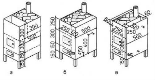 Чертеж печки для бани из металла