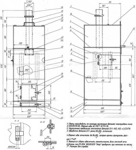 Котел для бани на газу своими руками чертежи и размеры