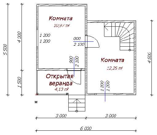 Проект дома 6х6 с мансардой из пеноблоков