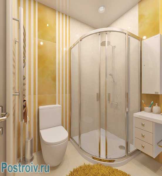 Дизайн ванной комнаты с душевым уголком и ванной