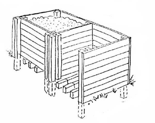 Чертеж компостера из дерева