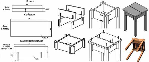 Табурет чертеж с размерами деревянный