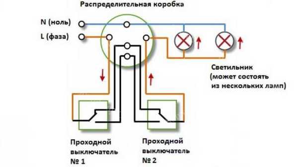 Схема подключения переключателя с двух мест