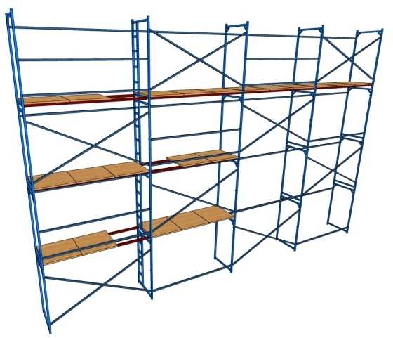 Схема установки строительных лесов