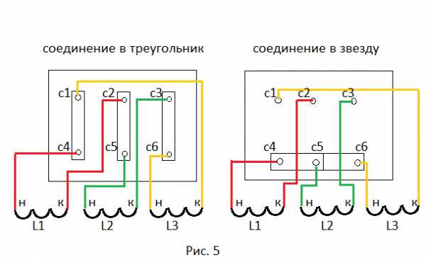 Подключение асинхронного двигателя звезда