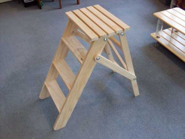 Табуретка лестница складная деревянная